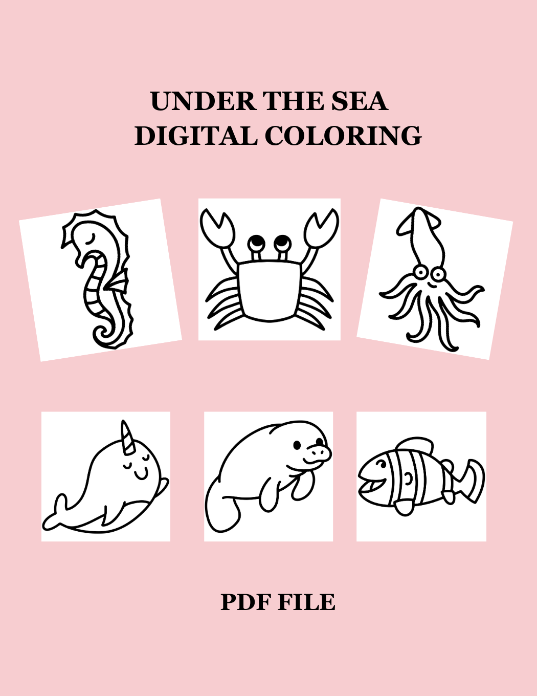 6 Digital Under the Sea Coloring Pages