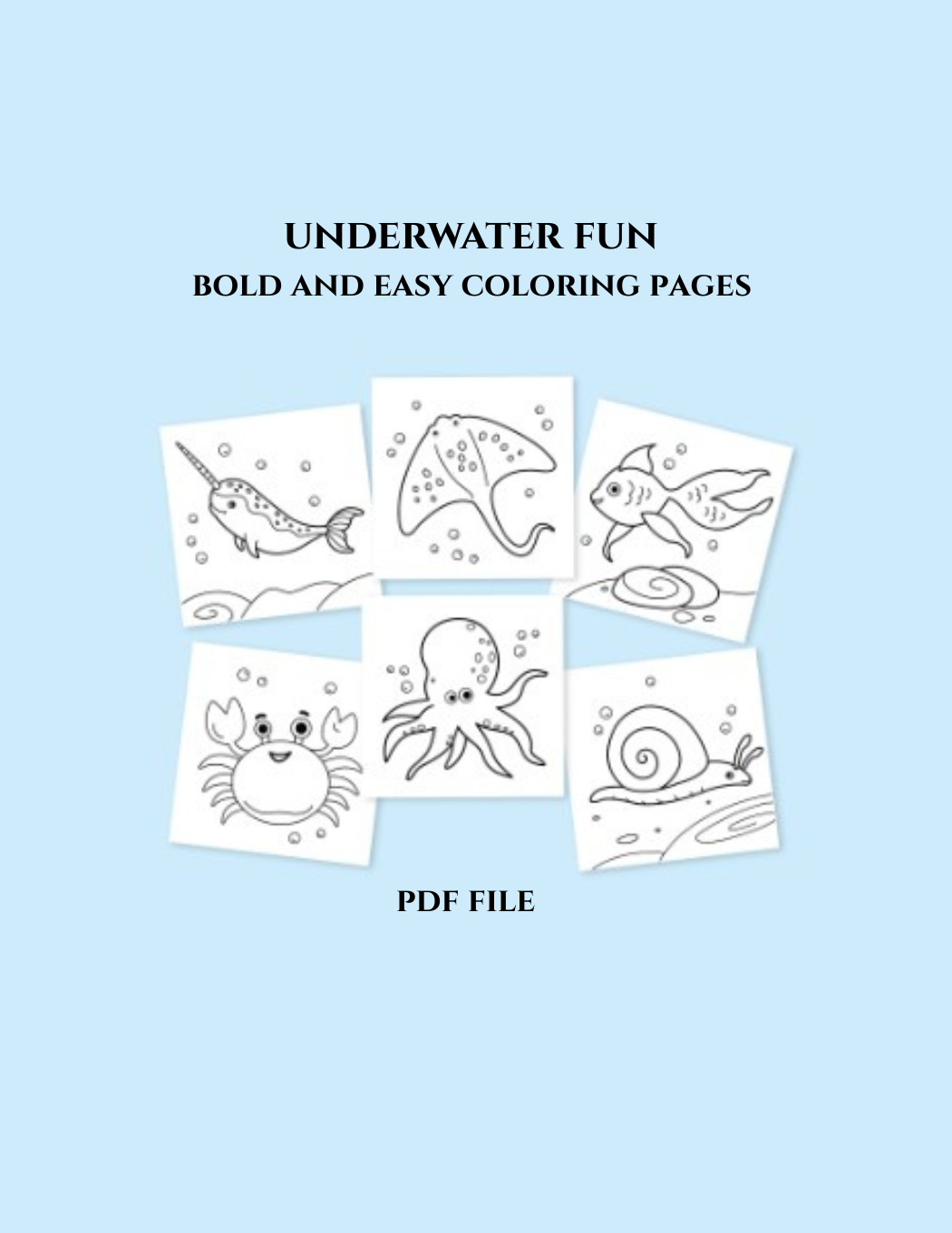 Underwater Fun - Bold and Easy Coloring Pages