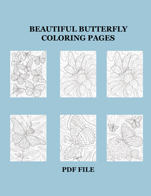 6 Downloadable Beautiful Butterfly Coloring Pages