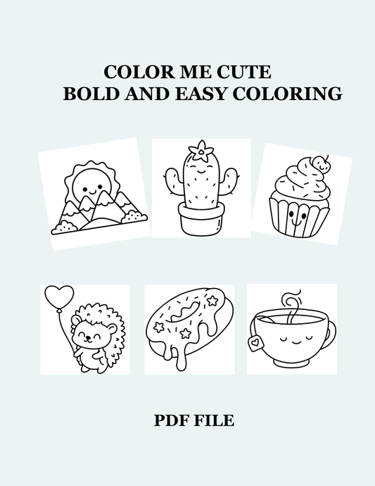 6 Printable Color Me Cute Coloring Pages