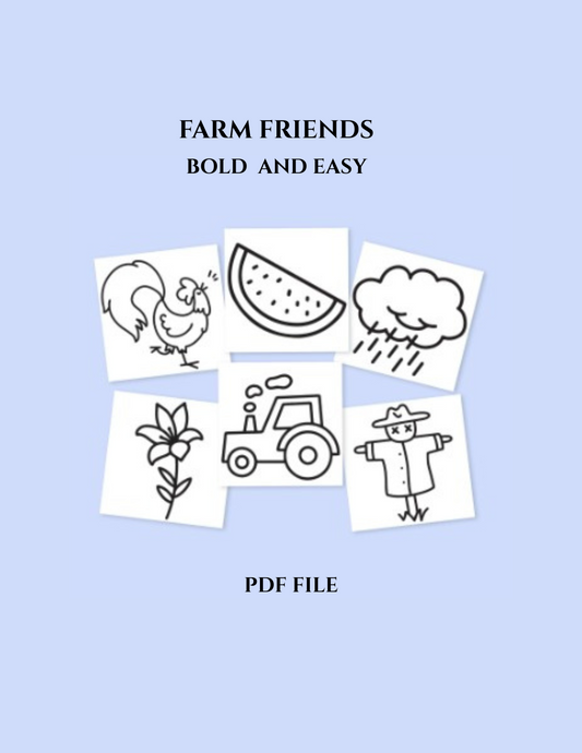 Farm Friends - 6 Bold and Easy Coloring Pages