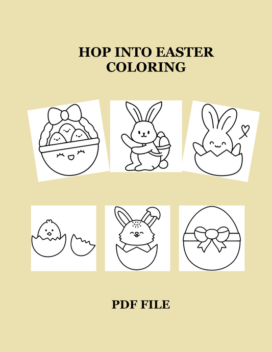 Hop Into Easter - 6 Printable Easter Bold and Easy Designs