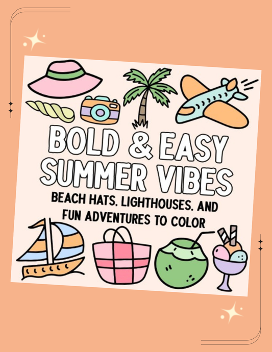 Bold and Easy Summer Vibes: Beach Hats, Lighthouses, and Fun Adventures to Color