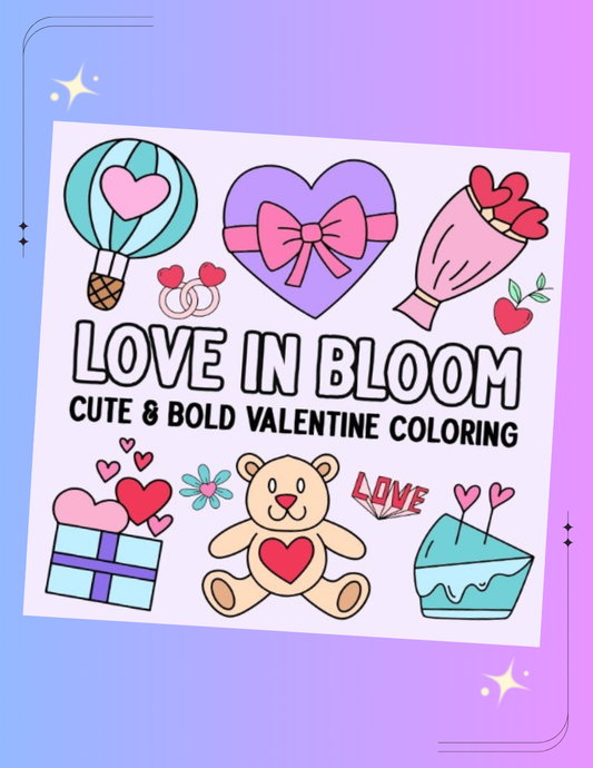 Love in Bloom: Cute & Bold Valentine Coloring