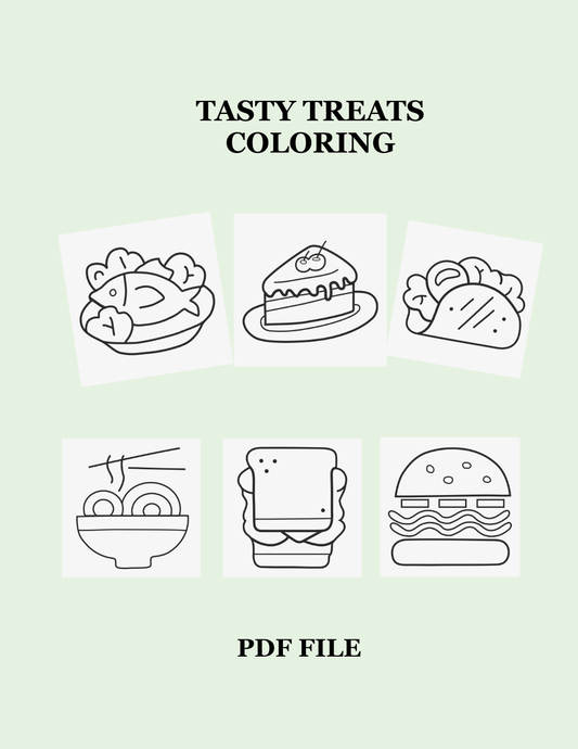 Tasty Treats - 6 Printable Coloring Pages