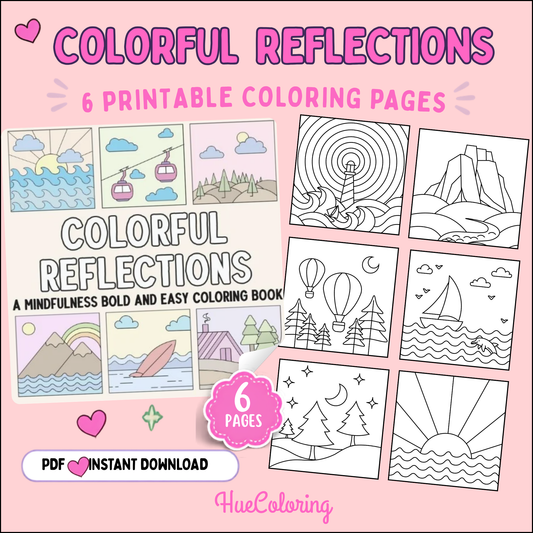Colorful Reflections 6 Printable Coloring Pages