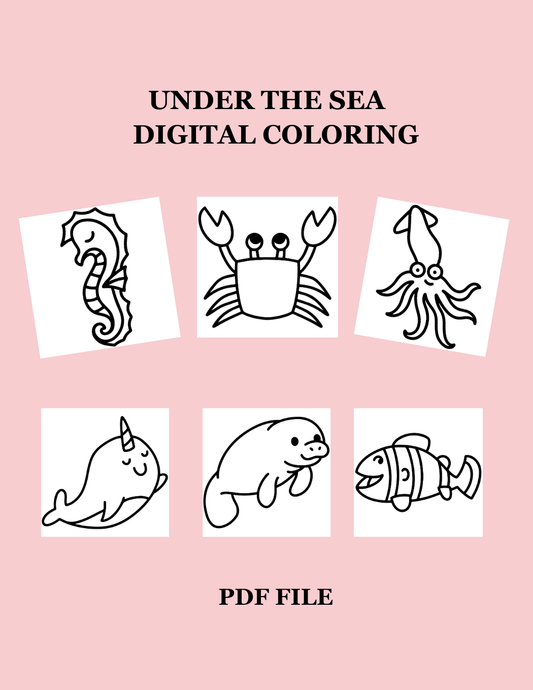 6 Digital Under the Sea Coloring Pages