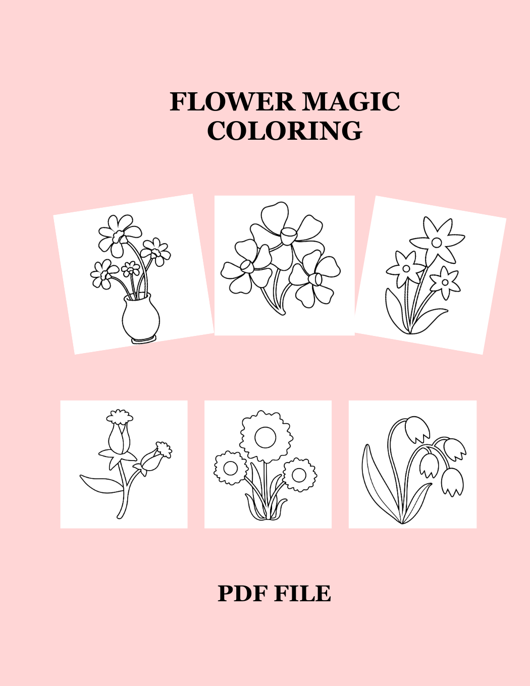 6 Printable Flower Magic Coloring Pages