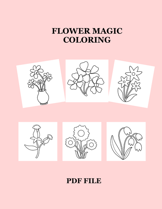 6 Printable Flower Magic Coloring Pages