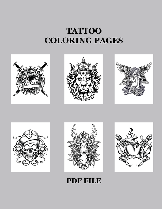 6 Downloadable Tattoo Coloring Pages