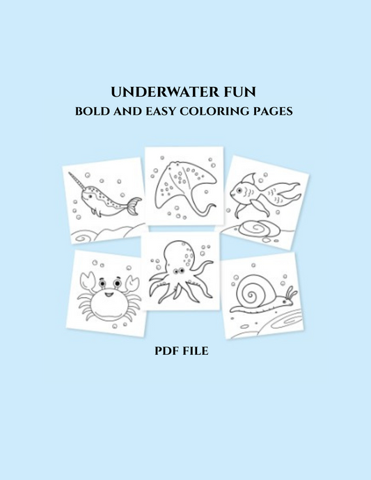 Underwater Fun - Bold and Easy Coloring Pages